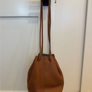 Everyday Tan Pebbled Leather Drawstring Hobo